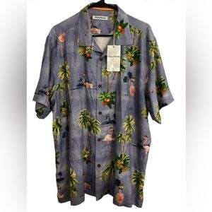 Tommy Bahama Men's Short Sleeve Florida Tropical Silk Shirt. Size: L. NWT